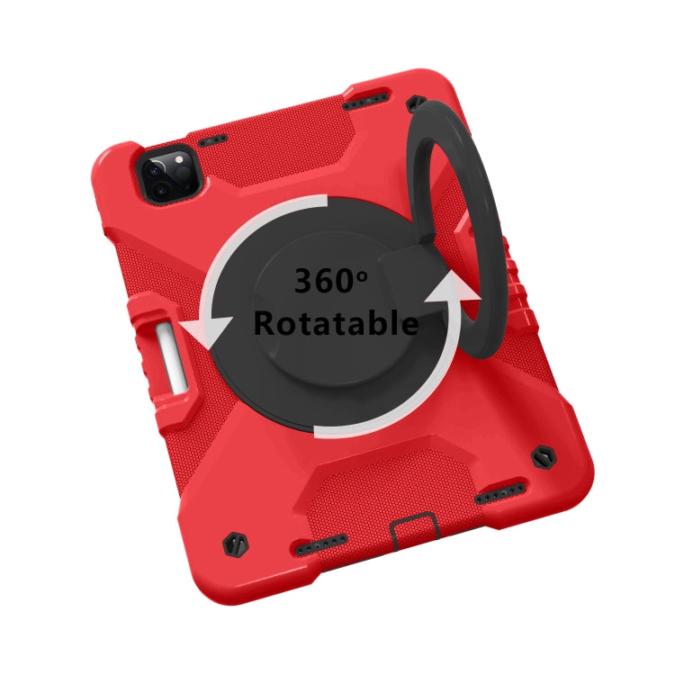 For iPad Pro 11 (2018/2020) PC + Silicone Shockproof Combination Tablet Case with 360 Degree Rotating Holder & Handle & Shoulder Strap
