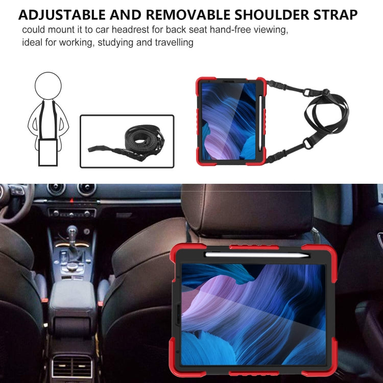 For iPad Pro 11 (2018/2020) PC + Silicone Shockproof Combination Tablet Case with 360 Degree Rotating Holder & Handle & Shoulder Strap