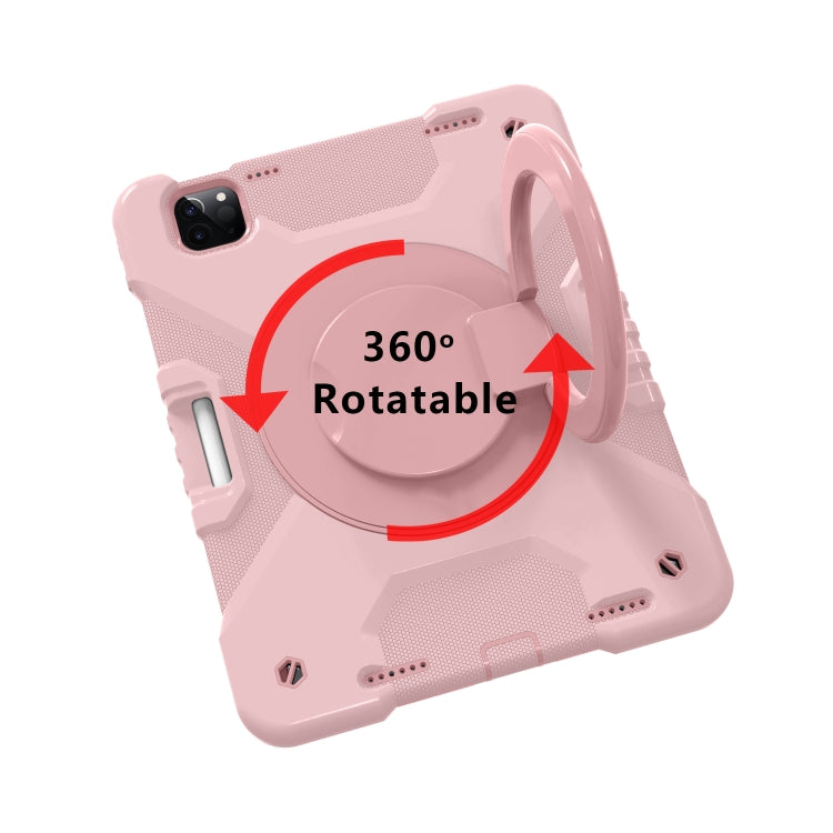 For iPad Pro 11 (2018/2020) PC + Silicone Shockproof Combination Tablet Case with 360 Degree Rotating Holder & Handle & Shoulder Strap