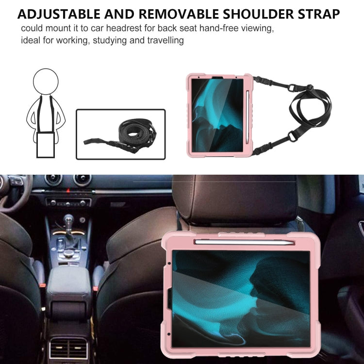 For iPad Pro 11 (2018/2020) PC + Silicone Shockproof Combination Tablet Case with 360 Degree Rotating Holder & Handle & Shoulder Strap