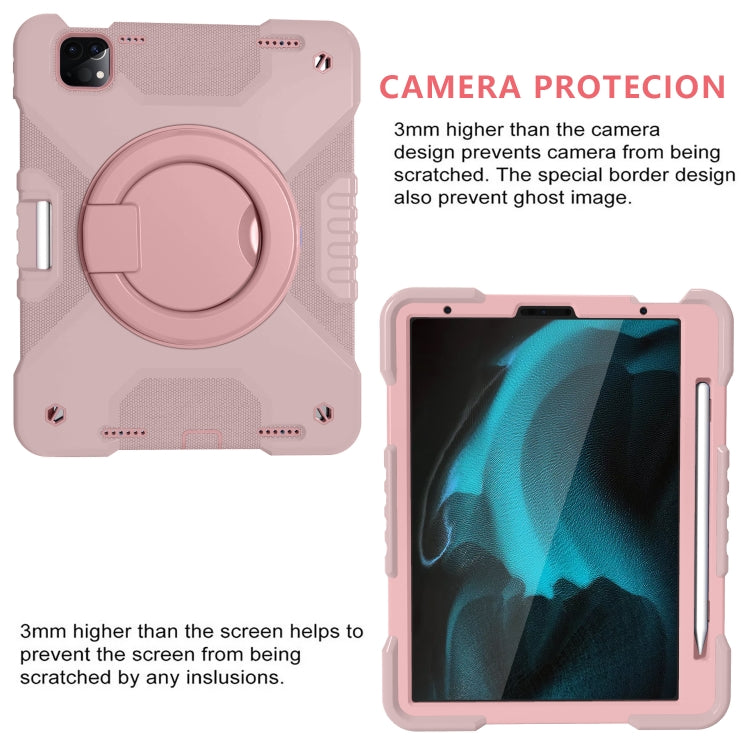 For iPad Pro 11 (2018/2020) PC + Silicone Shockproof Combination Tablet Case with 360 Degree Rotating Holder & Handle & Shoulder Strap