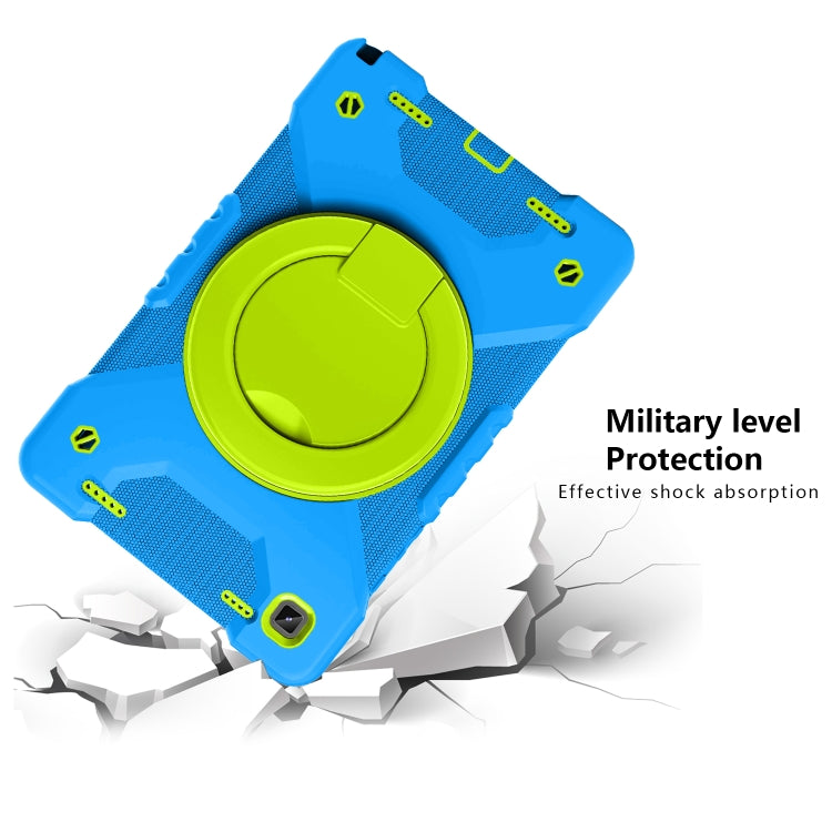 For Samsung Tab A7 10.4 (2020) T500/T505 PC + Silicone Shockproof Combination Case with 360 Degree Rotating Holder & Handle & Shoulder Strap