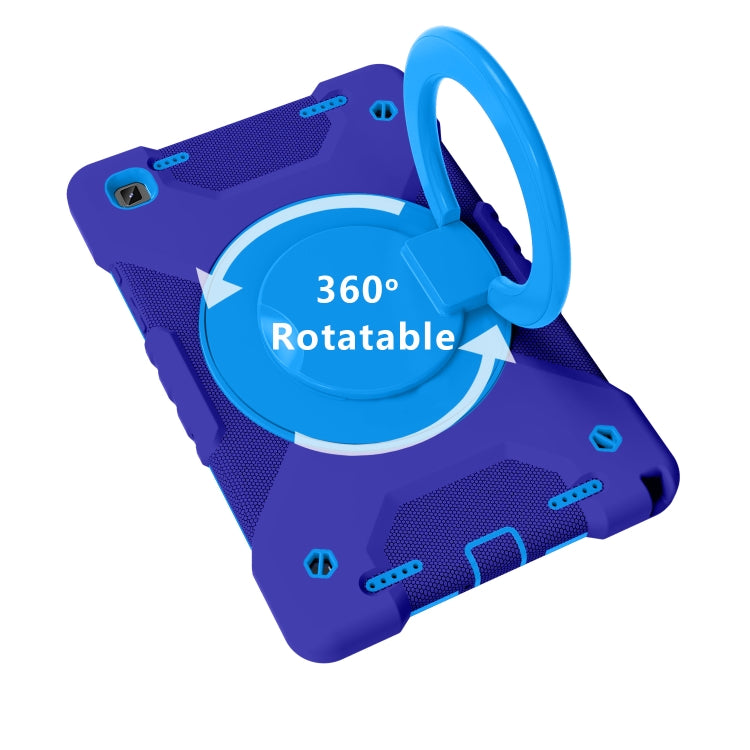 For Samsung Tab A7 10.4 (2020) T500/T505 PC + Silicone Shockproof Combination Case with 360 Degree Rotating Holder & Handle & Shoulder Strap