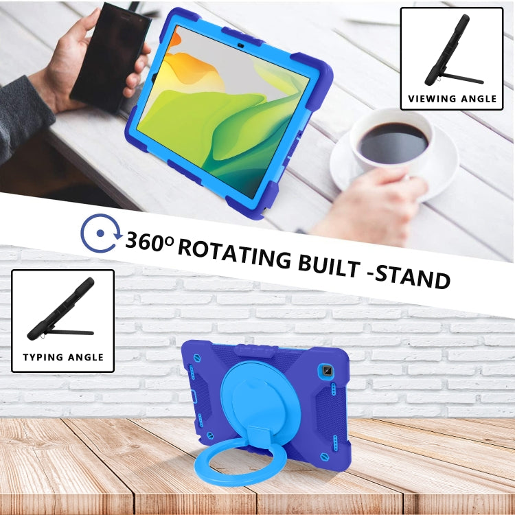 For Samsung Tab A7 10.4 (2020) T500/T505 PC + Silicone Shockproof Combination Case with 360 Degree Rotating Holder & Handle & Shoulder Strap