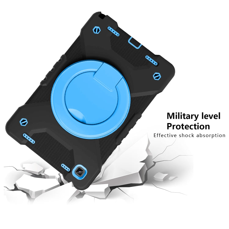 For Samsung Tab A7 10.4 (2020) T500/T505 PC + Silicone Shockproof Combination Case with 360 Degree Rotating Holder & Handle & Shoulder Strap