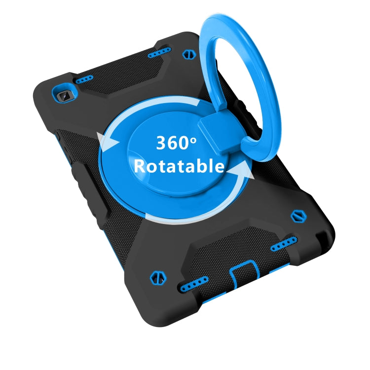 For Samsung Tab A7 10.4 (2020) T500/T505 PC + Silicone Shockproof Combination Case with 360 Degree Rotating Holder & Handle & Shoulder Strap