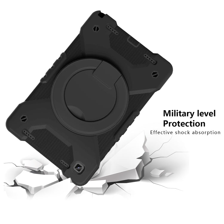 For Samsung Tab A7 10.4 (2020) T500/T505 PC + Silicone Shockproof Combination Case with 360 Degree Rotating Holder & Handle & Shoulder Strap
