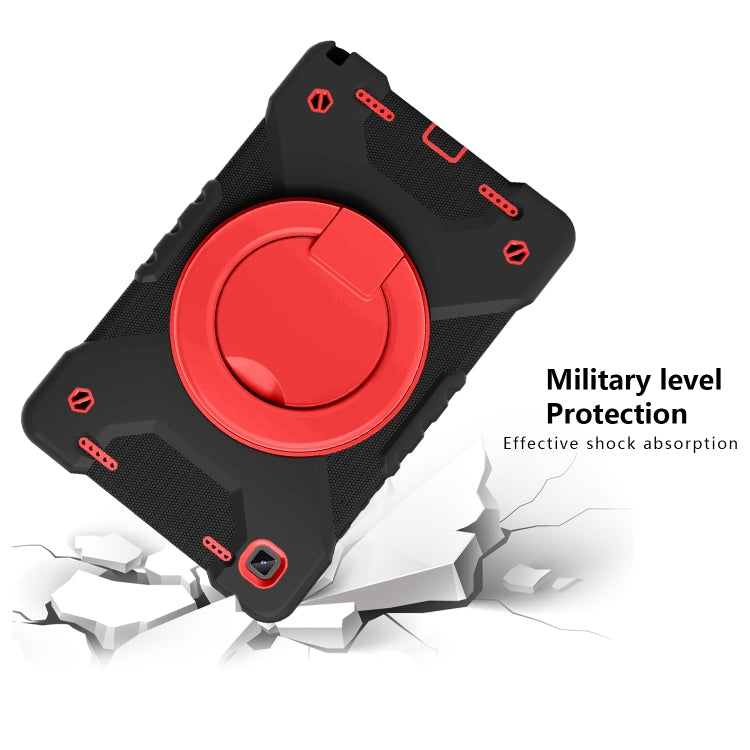 For Samsung Tab A7 10.4 (2020) T500/T505 PC + Silicone Shockproof Combination Case with 360 Degree Rotating Holder & Handle & Shoulder Strap