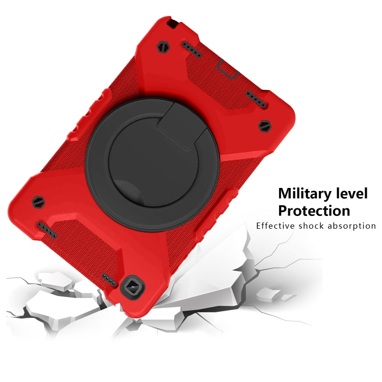 For Samsung Tab A7 10.4 (2020) T500/T505 PC + Silicone Shockproof Combination Case with 360 Degree Rotating Holder & Handle & Shoulder Strap