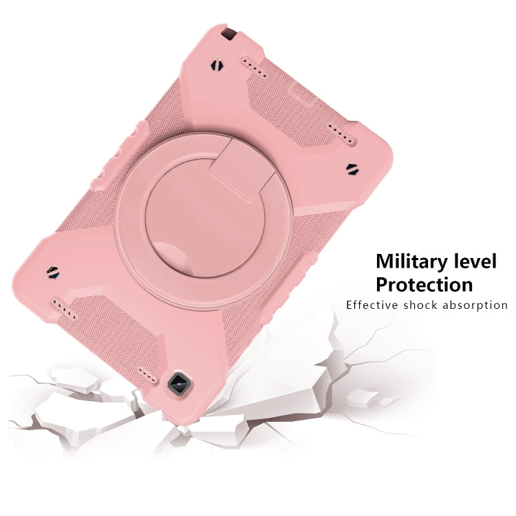 For Samsung Tab A7 10.4 (2020) T500/T505 PC + Silicone Shockproof Combination Case with 360 Degree Rotating Holder & Handle & Shoulder Strap