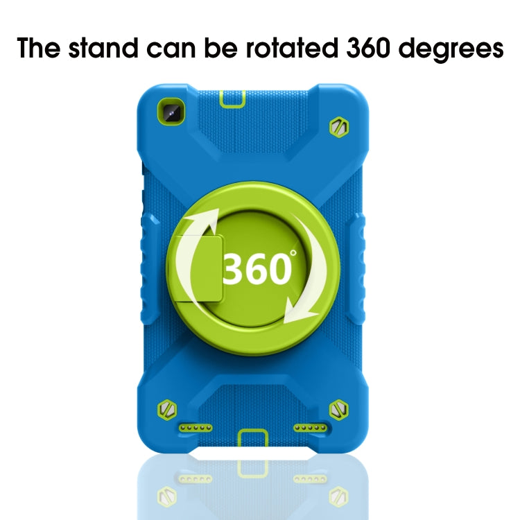 For Samsugn Galaxy Tab A 8.0 (2019) T290/T295 PC + Silicone Shockproof Combination Case with 360 Degree Rotating Holder & Handle & Shoulder Strap