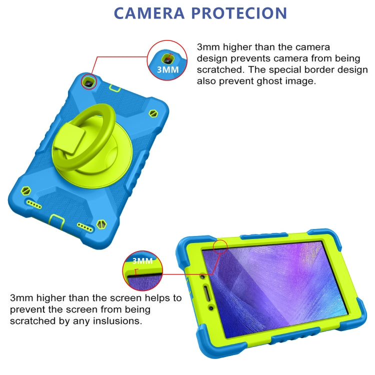 For Samsugn Galaxy Tab A 8.0 (2019) T290/T295 PC + Silicone Shockproof Combination Case with 360 Degree Rotating Holder & Handle & Shoulder Strap