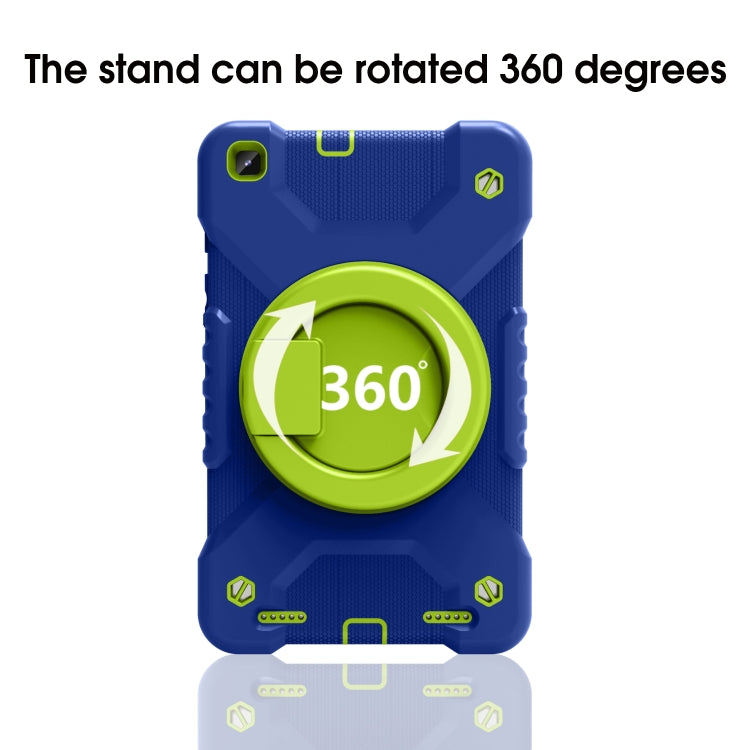 For Samsugn Galaxy Tab A 8.0 (2019) T290/T295 PC + Silicone Shockproof Combination Case with 360 Degree Rotating Holder & Handle & Shoulder Strap