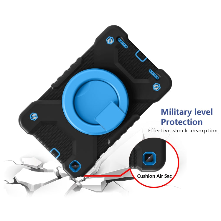 For Samsugn Galaxy Tab A 8.0 (2019) T290/T295 PC + Silicone Shockproof Combination Case with 360 Degree Rotating Holder & Handle & Shoulder Strap