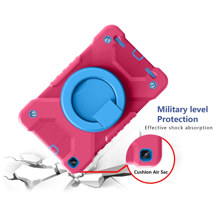 For Samsugn Galaxy Tab A 8.0 (2019) T290/T295 PC + Silicone Shockproof Combination Case with 360 Degree Rotating Holder & Handle & Shoulder Strap