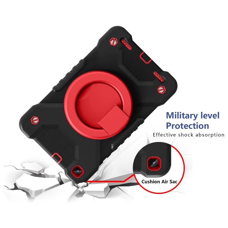 For Samsugn Galaxy Tab A 8.0 (2019) T290/T295 PC + Silicone Shockproof Combination Case with 360 Degree Rotating Holder & Handle & Shoulder Strap