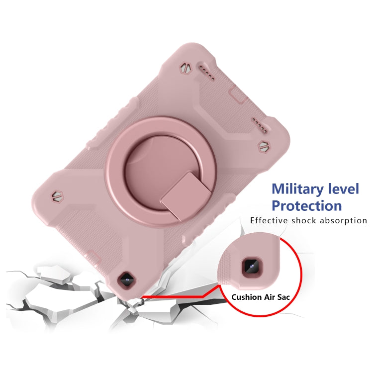 For Samsugn Galaxy Tab A 8.0 (2019) T290/T295 PC + Silicone Shockproof Combination Case with 360 Degree Rotating Holder & Handle & Shoulder Strap