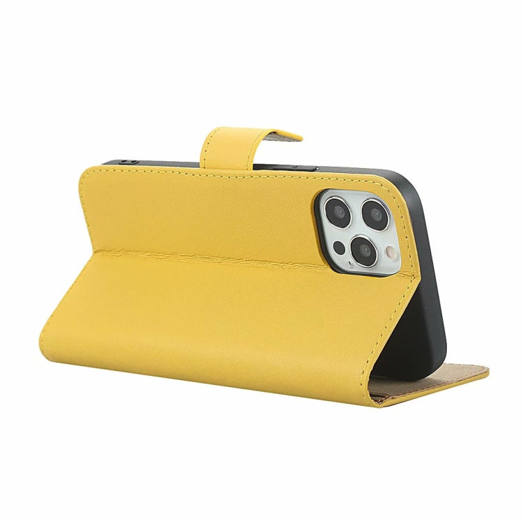 For iPhone 12 Pro Max Plain Texture Cowhide Leather Horizontal Flip Case with Magnetic Clasp & Holder & Card Slots & Wallet
