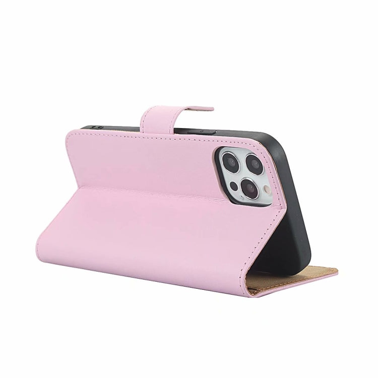 For iPhone 12 Pro Max Plain Texture Cowhide Leather Horizontal Flip Case with Magnetic Clasp & Holder & Card Slots & Wallet
