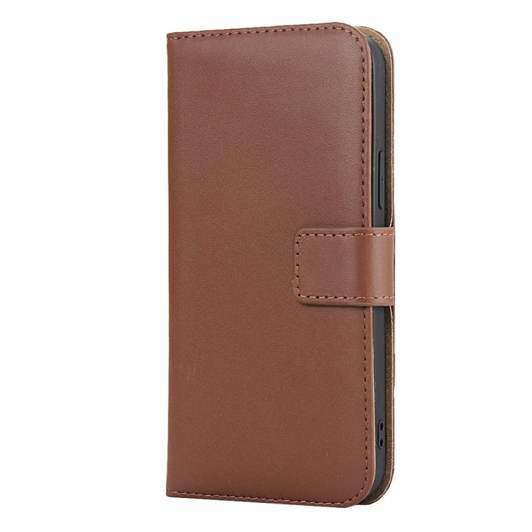 For iPhone 12 Pro Max Plain Texture Cowhide Leather Horizontal Flip Case with Magnetic Clasp & Holder & Card Slots & Wallet