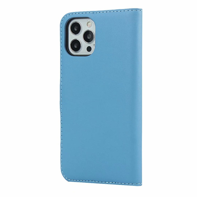 For iPhone 12 / 12 Pro Plain Texture Cowhide Leather Horizontal Flip Case with Magnetic Clasp & Holder & Card Slots & Wallet