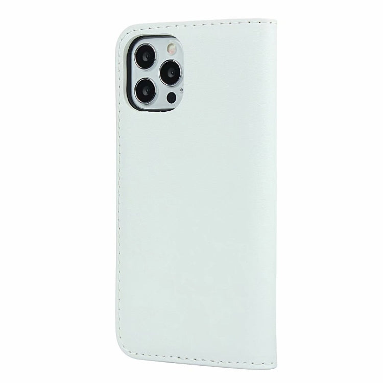 For iPhone 12 / 12 Pro Plain Texture Cowhide Leather Horizontal Flip Case with Magnetic Clasp & Holder & Card Slots & Wallet