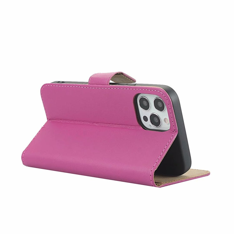 For iPhone 12 / 12 Pro Plain Texture Cowhide Leather Horizontal Flip Case with Magnetic Clasp & Holder & Card Slots & Wallet