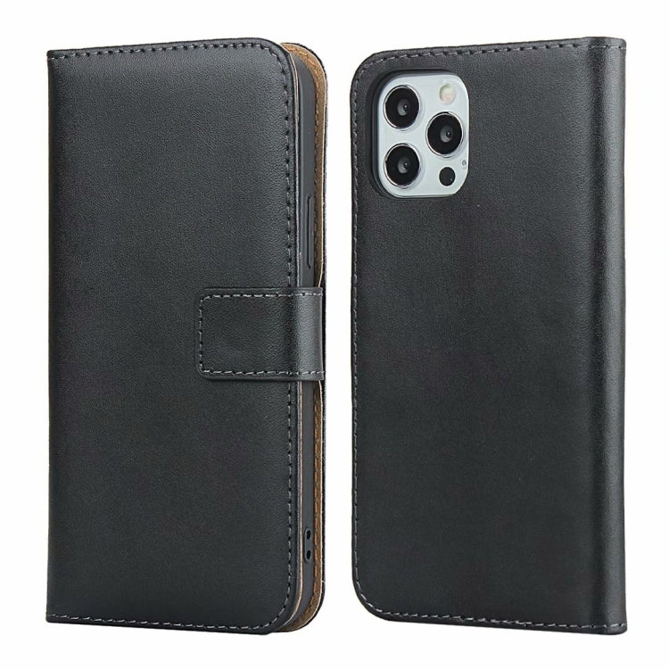 For iPhone 12 mini Plain Texture Cowhide Leather Horizontal Flip Case with Magnetic Clasp & Holder & Card Slots & Wallet