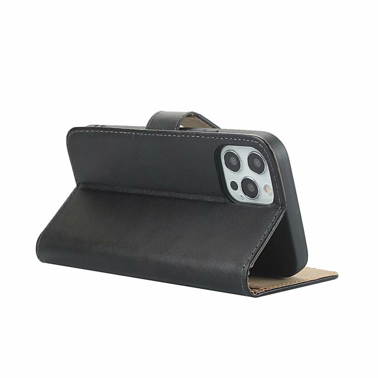 For iPhone 12 mini Plain Texture Cowhide Leather Horizontal Flip Case with Magnetic Clasp & Holder & Card Slots & Wallet