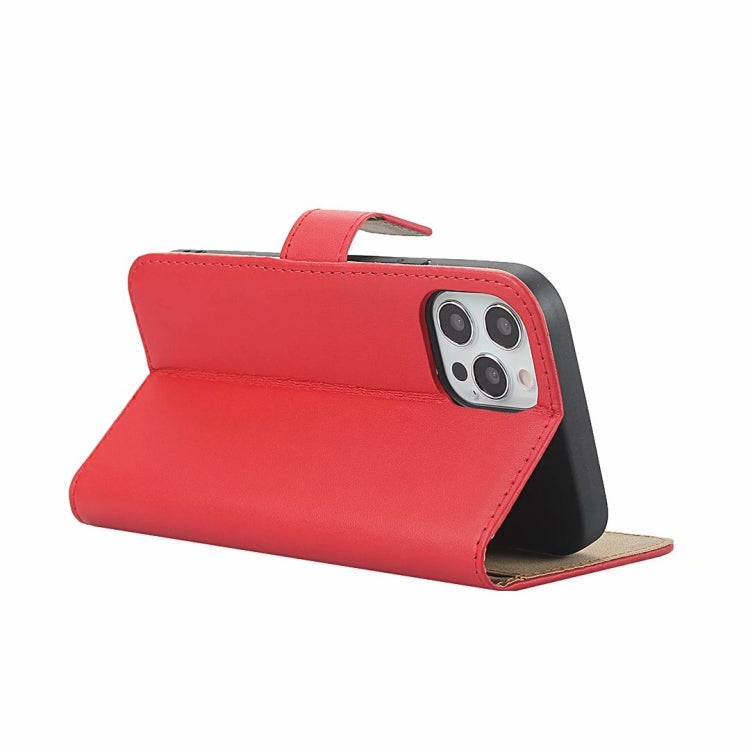For iPhone 12 mini Plain Texture Cowhide Leather Horizontal Flip Case with Magnetic Clasp & Holder & Card Slots & Wallet
