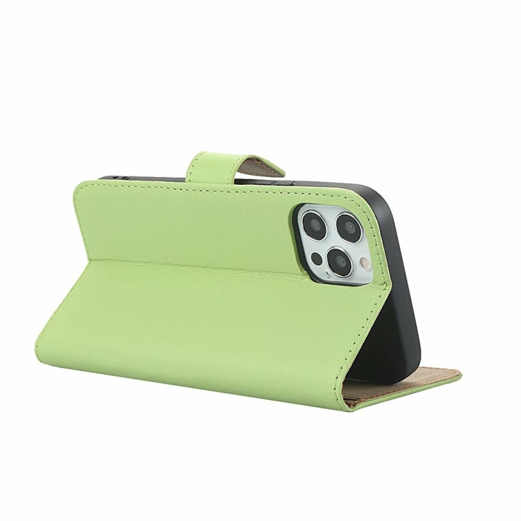 For iPhone 12 mini Plain Texture Cowhide Leather Horizontal Flip Case with Magnetic Clasp & Holder & Card Slots & Wallet