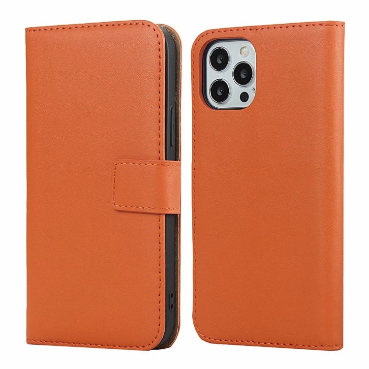 For iPhone 12 mini Plain Texture Cowhide Leather Horizontal Flip Case with Magnetic Clasp & Holder & Card Slots & Wallet