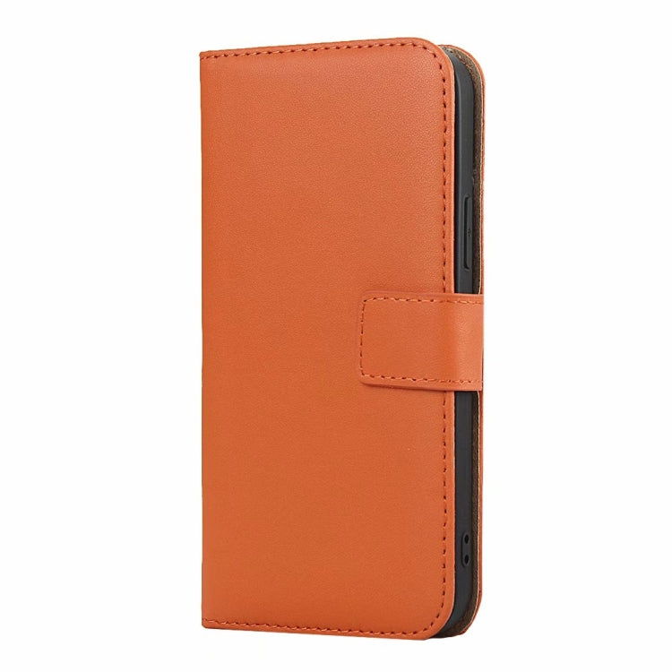 For iPhone 12 mini Plain Texture Cowhide Leather Horizontal Flip Case with Magnetic Clasp & Holder & Card Slots & Wallet