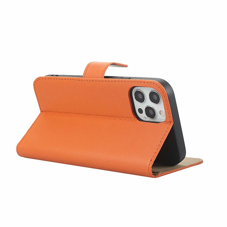 For iPhone 12 mini Plain Texture Cowhide Leather Horizontal Flip Case with Magnetic Clasp & Holder & Card Slots & Wallet