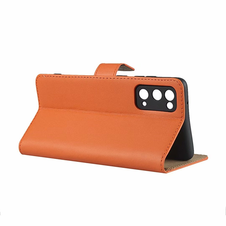 Plain Texture Cowhide Leather Horizontal Flip Case with Magnetic Clasp & Holder & Card Slots & Wallet For Samsung Galaxy S20 FE