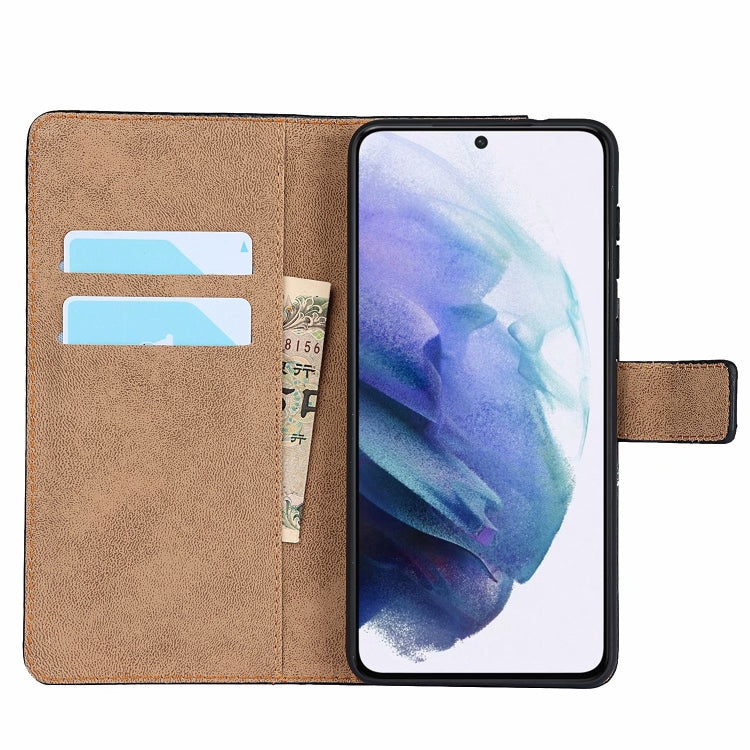 Plain Texture Cowhide Leather Horizontal Flip Case with Magnetic Clasp & Holder & Card Slots & Wallet For Samsung Galaxy S21 Plus 5G(Black)