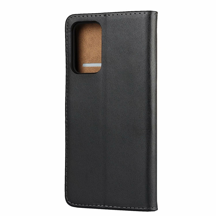 Plain Texture Cowhide Leather Horizontal Flip Case with Magnetic Clasp & Holder & Card Slots & Wallet For Samsung Galaxy A42 5G(Black)