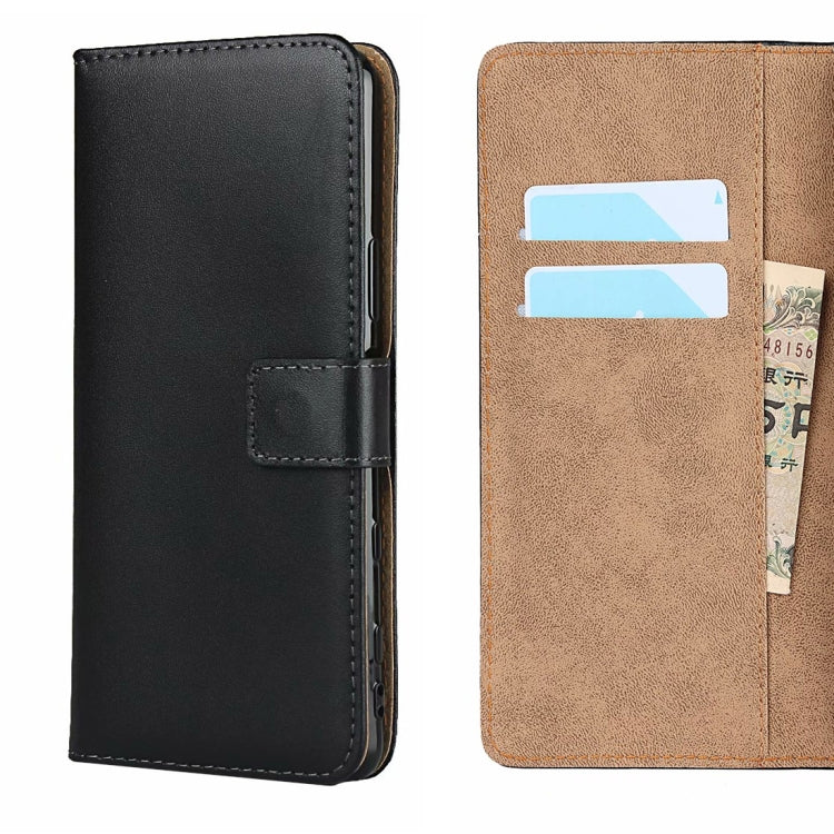 Plain Texture Cowhide Leather Horizontal Flip Case with Magnetic Clasp & Holder & Card Slots & Wallet For Samsung Galaxy A42 5G(Black)