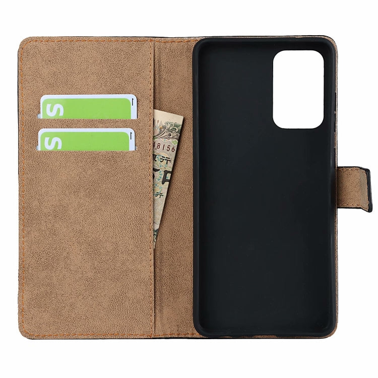 Plain Texture Cowhide Leather Horizontal Flip Case with Magnetic Clasp & Holder & Card Slots & Wallet For Samsung Galaxy A72 5G / 4G(Black)