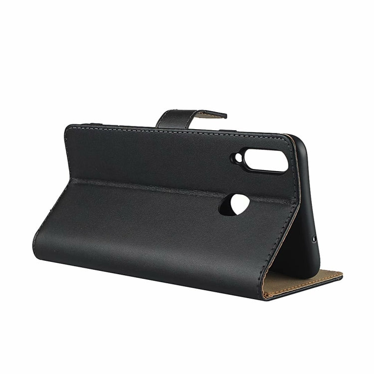 Plain Texture Cowhide Leather Horizontal Flip Case with Magnetic Clasp & Holder & Card Slots & Wallet For Samsung Galaxy A20s(Black)