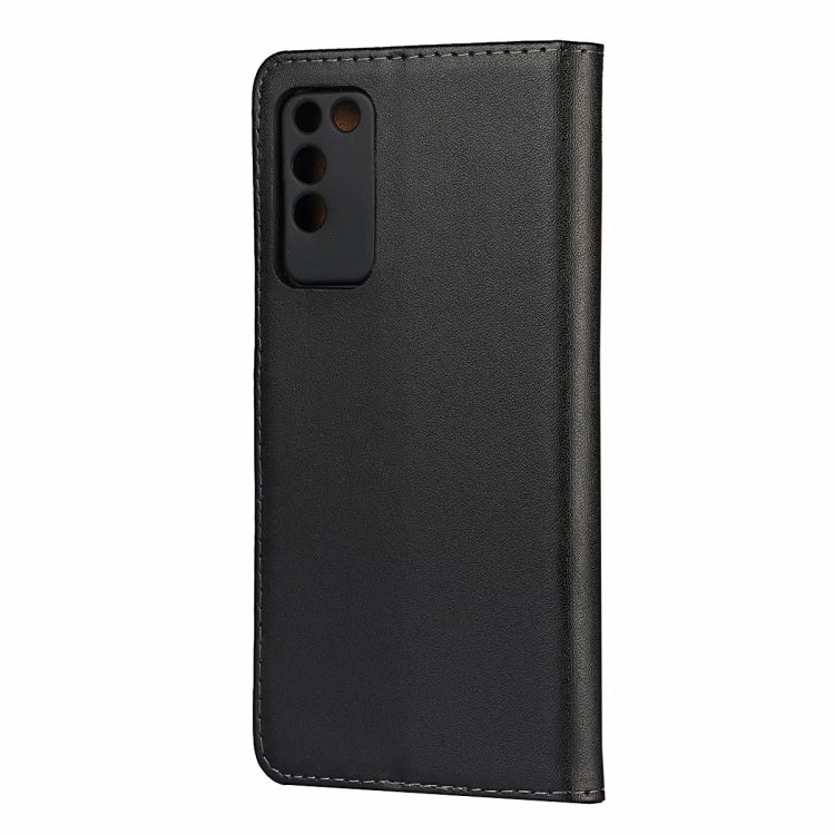 Plain Texture Cowhide Leather Horizontal Flip Case with Magnetic Clasp & Holder & Card Slots & Wallet For Huawei Honor X10 5G(Black)