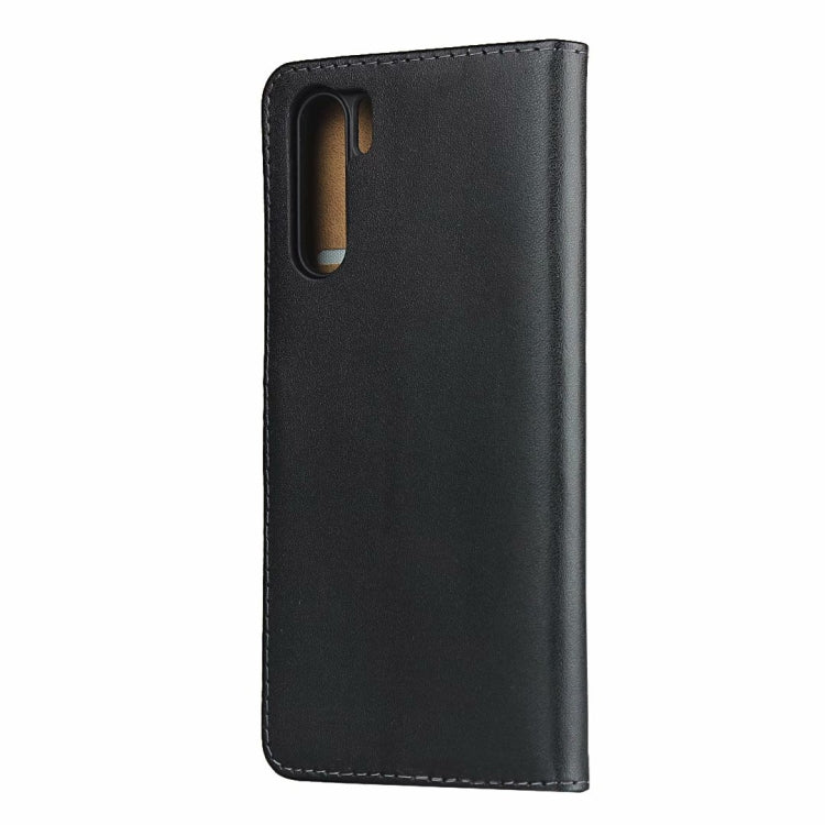 Plain Texture Cowhide Leather Horizontal Flip Case with Magnetic Clasp & Holder & Card Slots & Wallet For OPPO A91(Black)