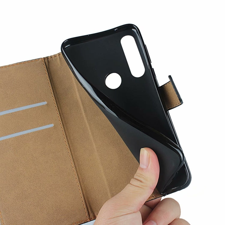 Plain Texture Cowhide Leather Horizontal Flip Case with Magnetic Clasp & Holder & Card Slots & Wallet For Motorola G Power 2020(Black)