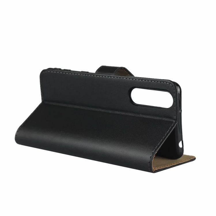 Plain Texture Cowhide Leather Horizontal Flip Case with Magnetic Clasp & Holder & Card Slots & Wallet For Sony Xperia 5 II(Black)