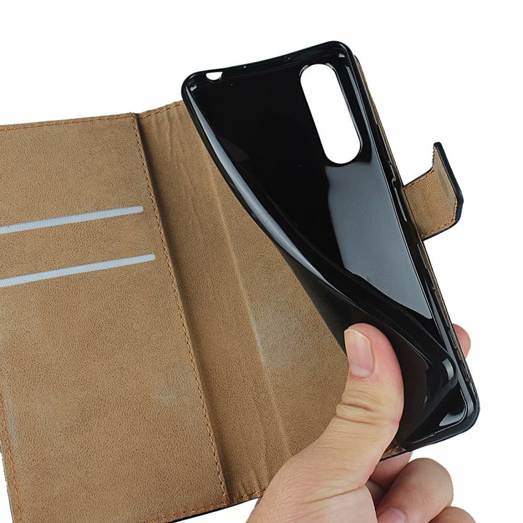 Plain Texture Cowhide Leather Horizontal Flip Case with Magnetic Clasp & Holder & Card Slots & Wallet For Sony Xperia 5 II(Black)