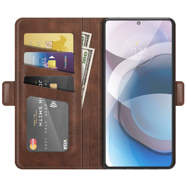 For Motorola Moto One 5G Ace Dual-side Magnetic Buckle Horizontal Flip Leather Case with Holder & Card Slots & Wallet