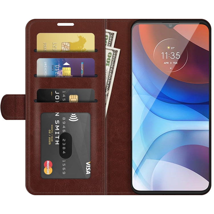 For Motorola Moto E7 Power R64 Texture Single Horizontal Flip Protective Case with Holder & Card Slots & Wallet& Photo Frame
