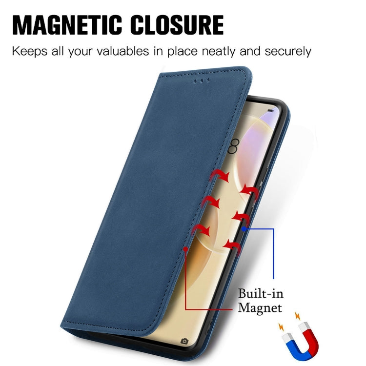 Retro Skin Feel Business Magnetic Horizontal Flip Leather Case with Holder & Card Slots & Wallet & Photo Frame For Huawei Nova 8 Pro