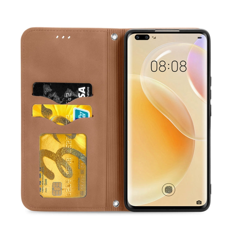 Retro Skin Feel Business Magnetic Horizontal Flip Leather Case with Holder & Card Slots & Wallet & Photo Frame For Huawei Nova 8 Pro