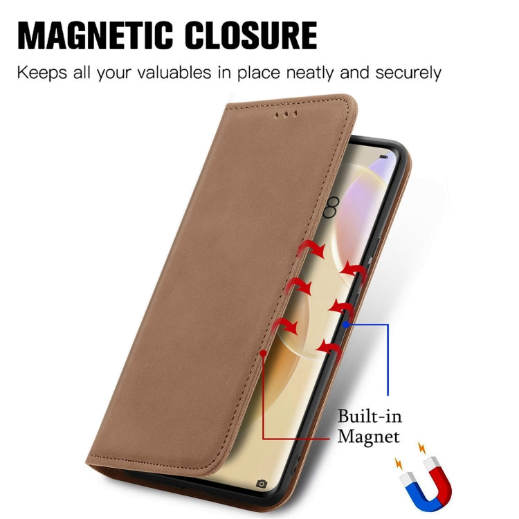 Retro Skin Feel Business Magnetic Horizontal Flip Leather Case with Holder & Card Slots & Wallet & Photo Frame For Huawei Nova 8 Pro